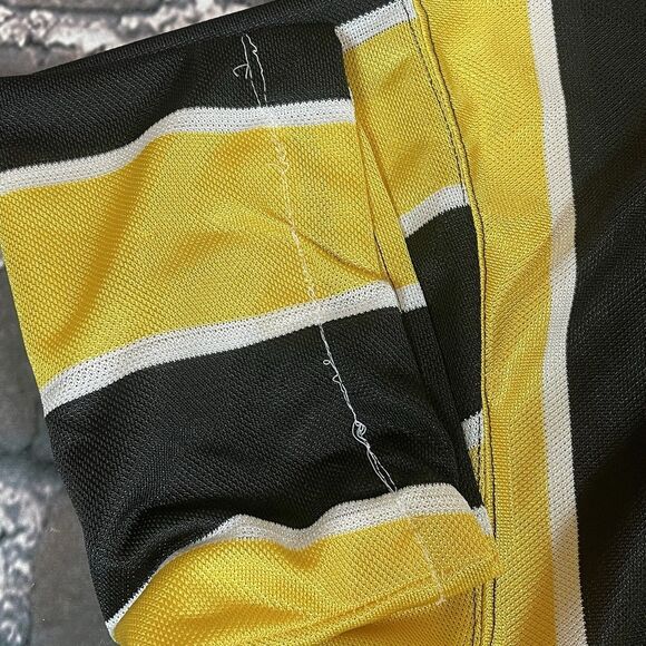 Vintage Nike Soccer Jersey Yellow Black Striped Center Swoosh Size M 90s Team - Picture 5 of 16